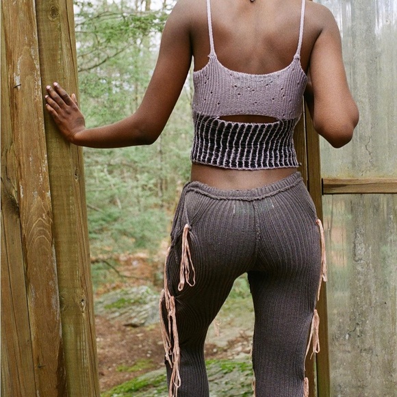 Romance Tassel Pants in Grey/Pink - Picture 5 of 6